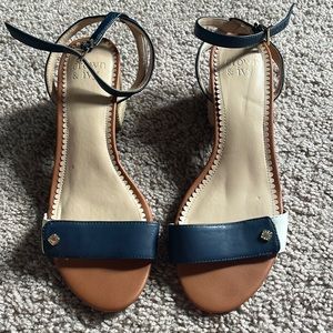 Navy Blue Strapped Low Heels